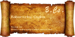 Baborszky Csaba névjegykártya