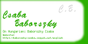 csaba baborszky business card